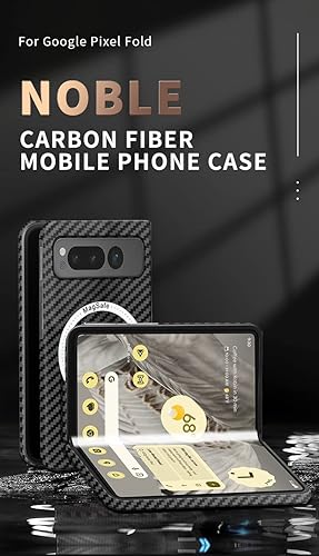 Miniatura 5 de FLURIKA Funda magnética para Google Pixel Fold compatible con MagSafe Charger de fibra de carbono, delgada, fibra de aramida, antiarañazos, a prueba