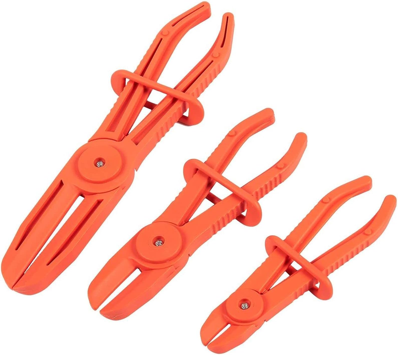 Juvale Hose Pinch-Off Pliers - Red Nylon, 3-Pack - Fuel Line Clamp Tool for Automotive Brake, Radiator & Coolant Hoses - Heat-Resistant & Nonconductive