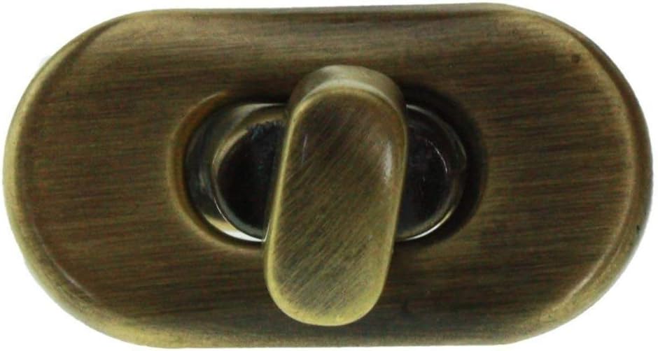Valenz Hardware Premium Quality Purse Twist Turn Lock 1 3/8" x 6/8" (Brushed Antique Brass)