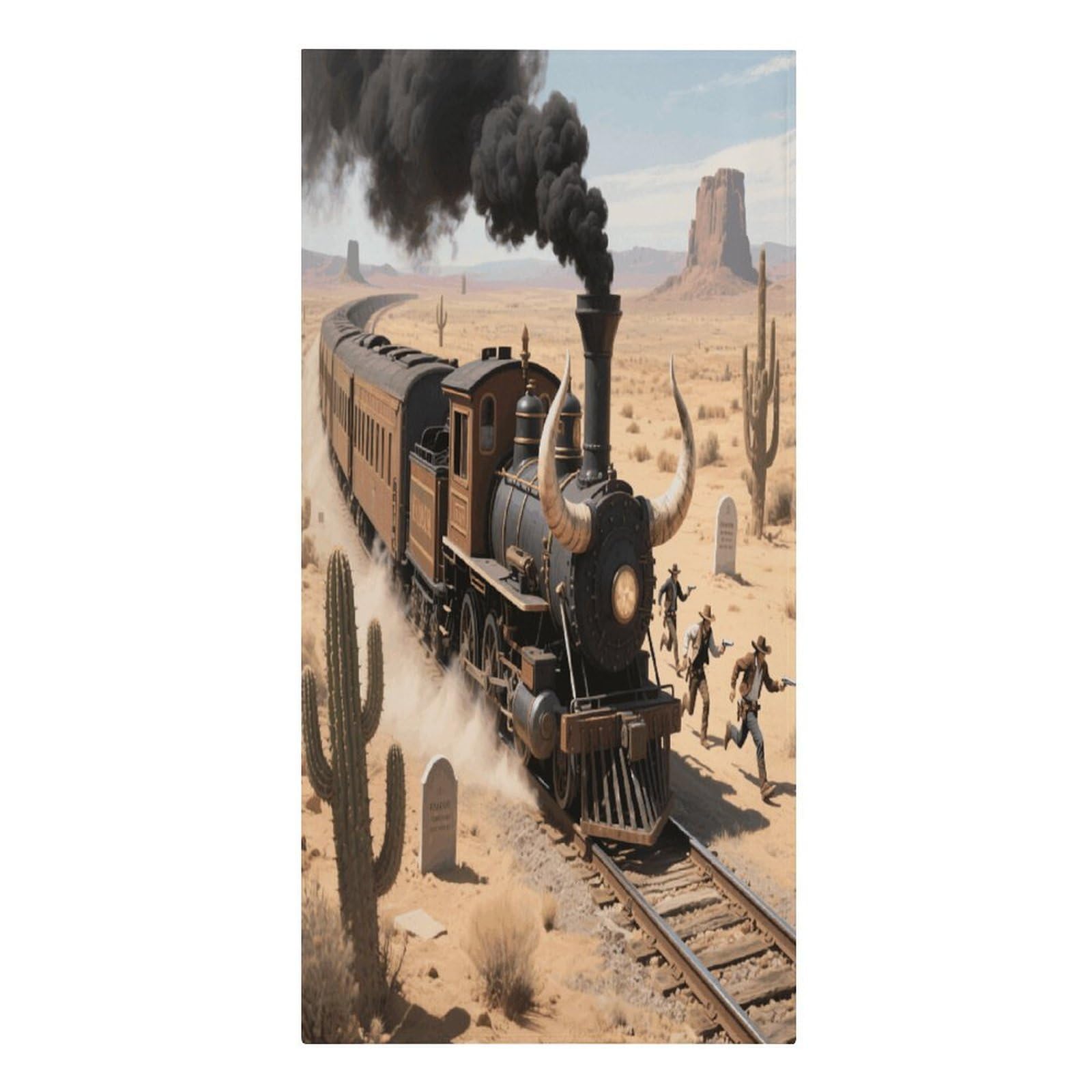 VstaDank Steam Train in The Desert Beach Towel Vacation Essentials Sand Free Soft Quick Dry Swim Towels 61"x30" Modern Extra Large Towels Lightweight Microfiber Beach Towel for Swimming Pool