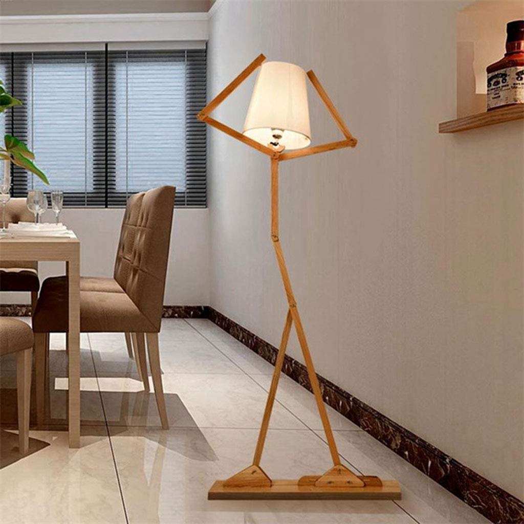 Lampada da terra Lampade da terra in stile giapponese Creativo FAI DA TE Lampade da terra in legno nordico Stand Luce per soggiorno Camera da letto Studio Arte Illuminazione Lampade da terra Luci