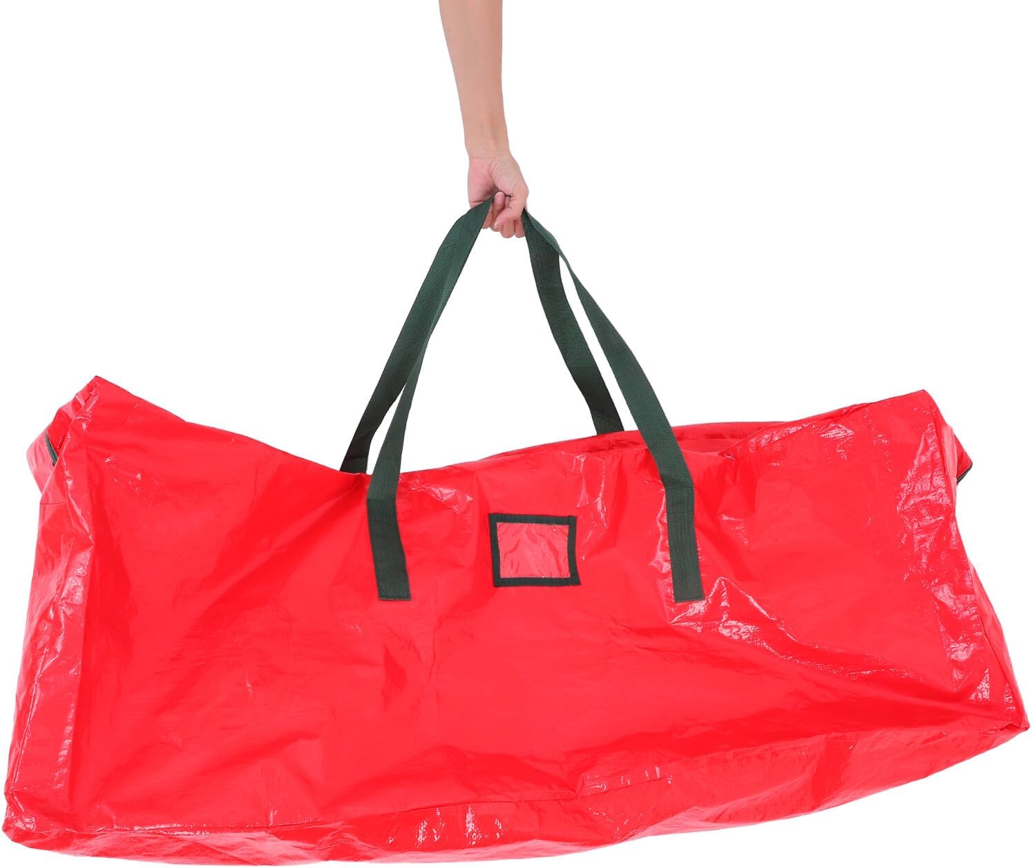 VANZACK Christmas Tree Storage Bag Heavy Duty Large Red Organizer Pouch with Reinforced Handles and Waterproof Zipper Dustproof Protection for Holiday Tree Storage