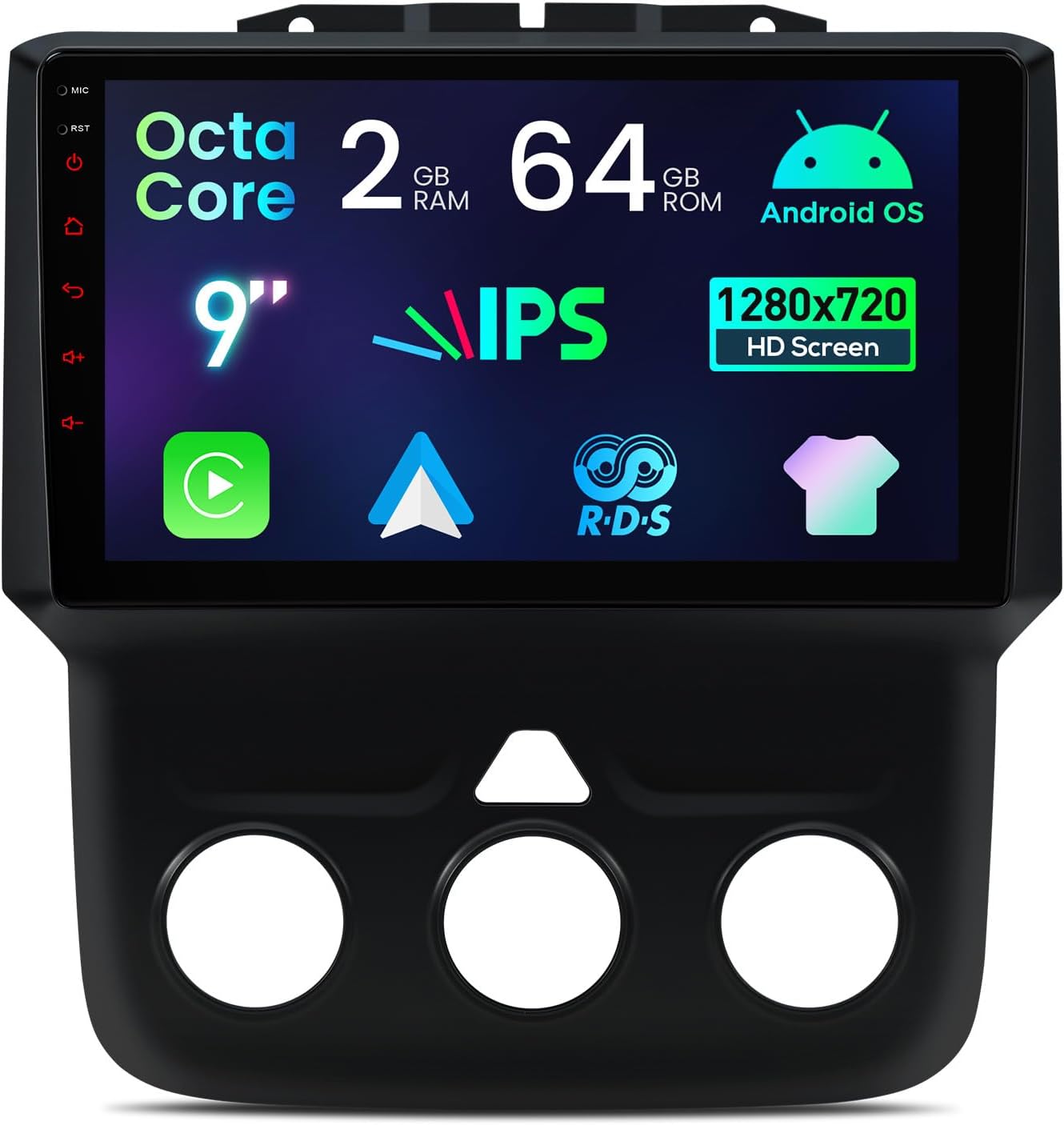 XTRONS Android 14 Car Radio Stereo for Dodge Ram 1500 2500 3500 2013-2018, 8-Core 9" IPS Touch Screen Radio Upgrade, Wireless CarPlay & Android Auto, Ram 1500 Screen Upgrade Support 5GHz WiFi DSP SWC