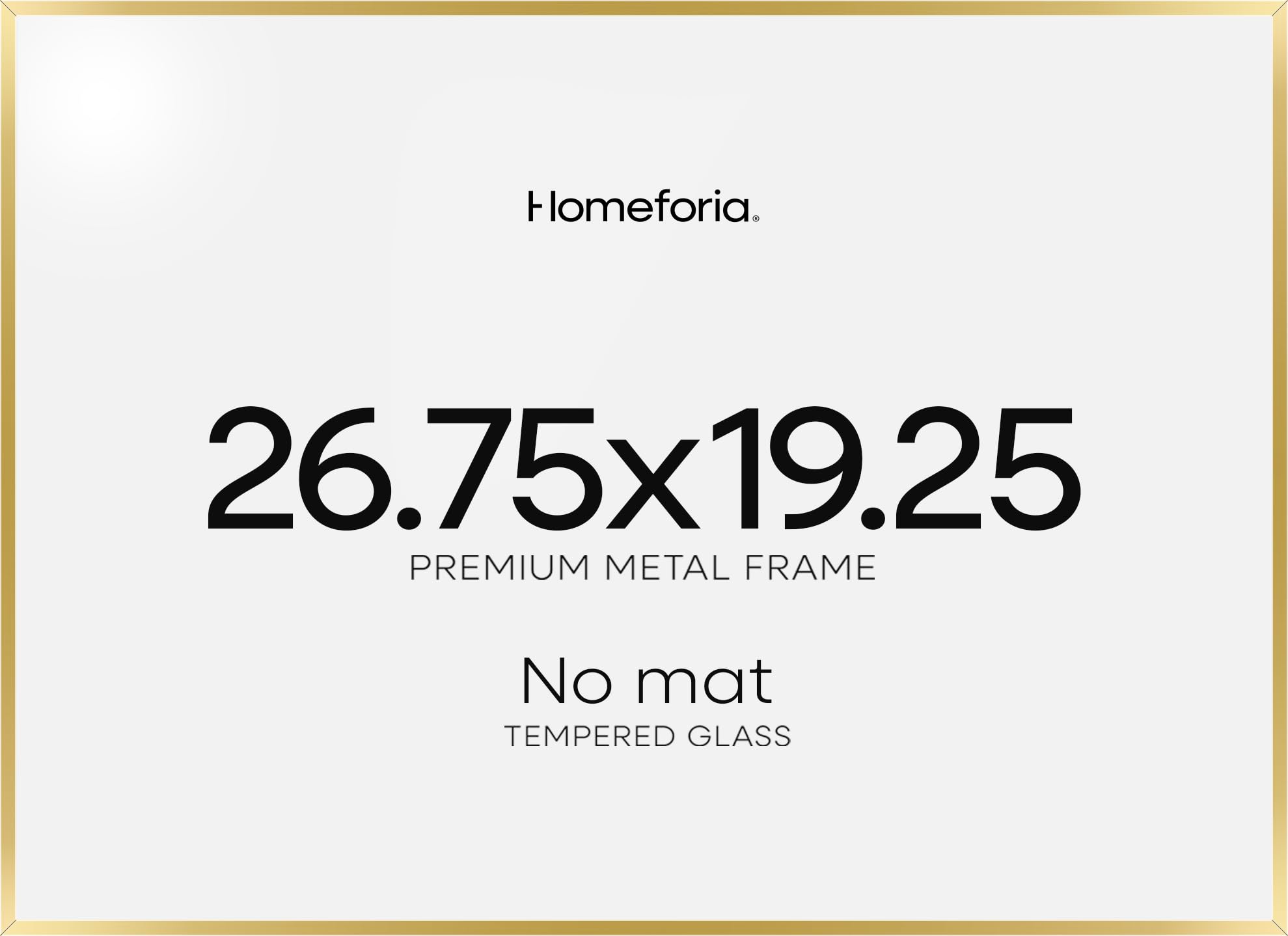 Homeforia 19.25x26.75 Gold Puzzle Frame, High End Metal 19.25 x 26.75 Picture Frames without Mat, 26.75x19.25 Thin Poster Frame for Wall, 19.25by26.75 Puzzle Frames, Tempered Glass, Wall Kit, Set of 2