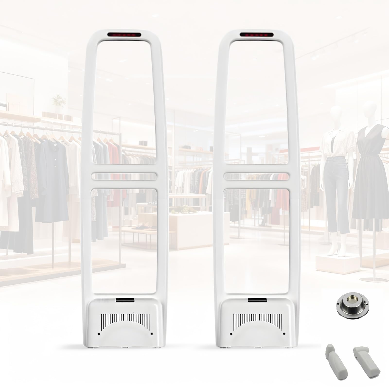 FHRKA Retail Anti-Theft Equipment 58khz, 300 Security Tags, and Magnet Tool, Alarm Kit for Supermarkets And Clothing Stores