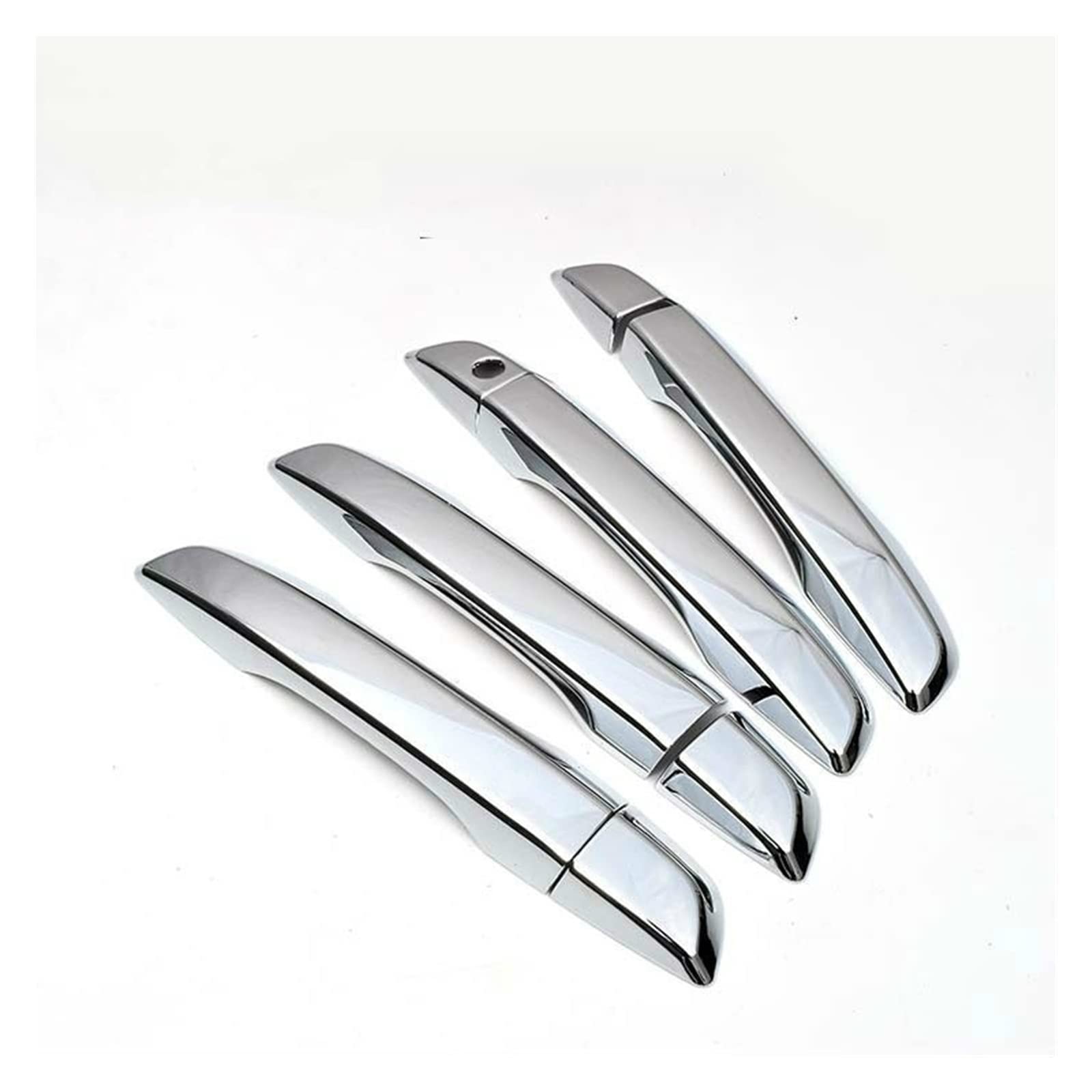 Rinkteea One Color Exterior Car Door Handle For Civic Sedan Hatchback 2016-2019 Abs Chrome Door Handle Cover Trim Overlay Car Styling Molding 2 Colors(Silver No Button)