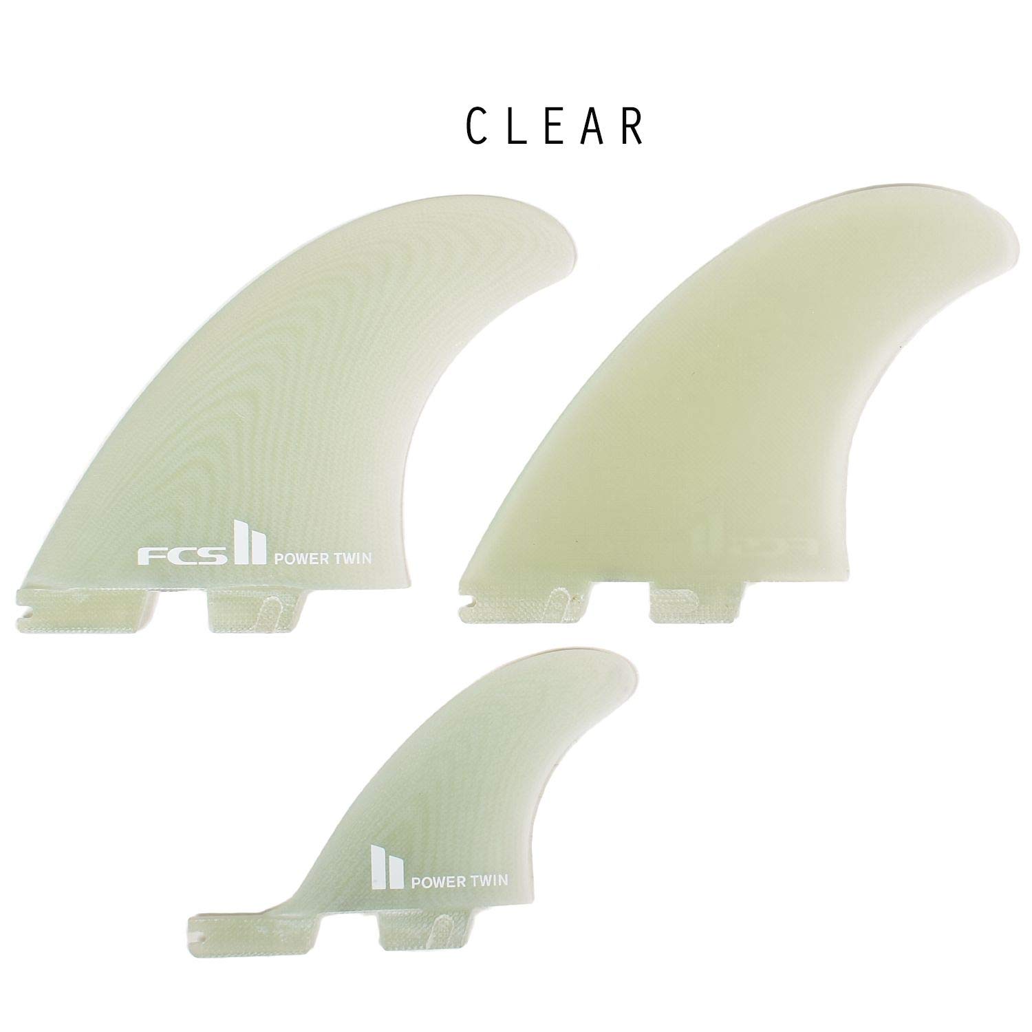 FCS II Power Twin Fin Set Plus Stabilizer - Clear