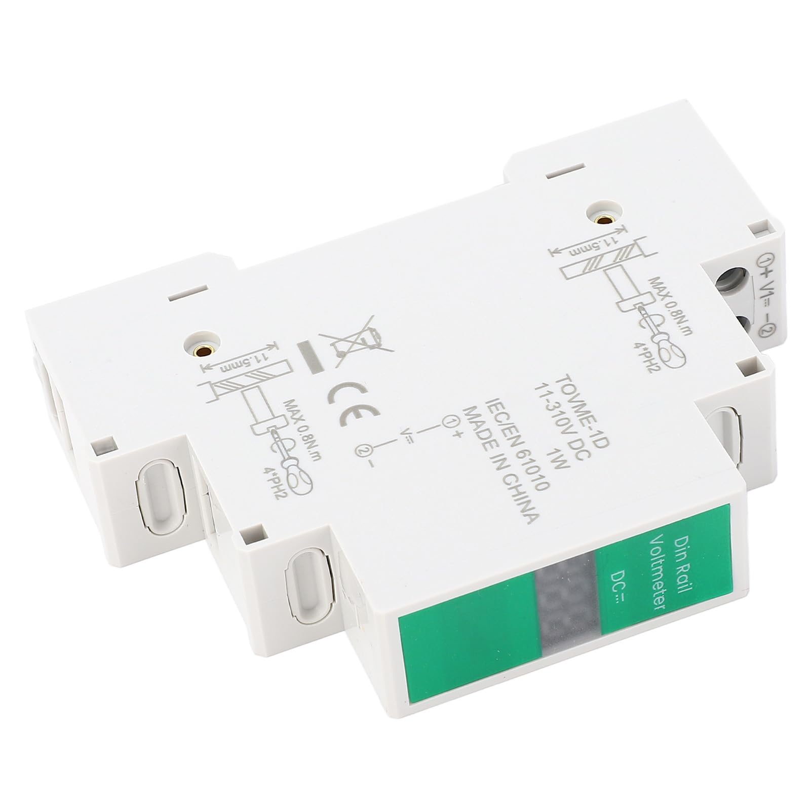 DC-Spannungsmesser, LED-Digitalanzeige, Schaltausgang, Schienenmontage, Voltmeter, Elektrisches Instrument für Heim-Industrie-PC-Anzeige