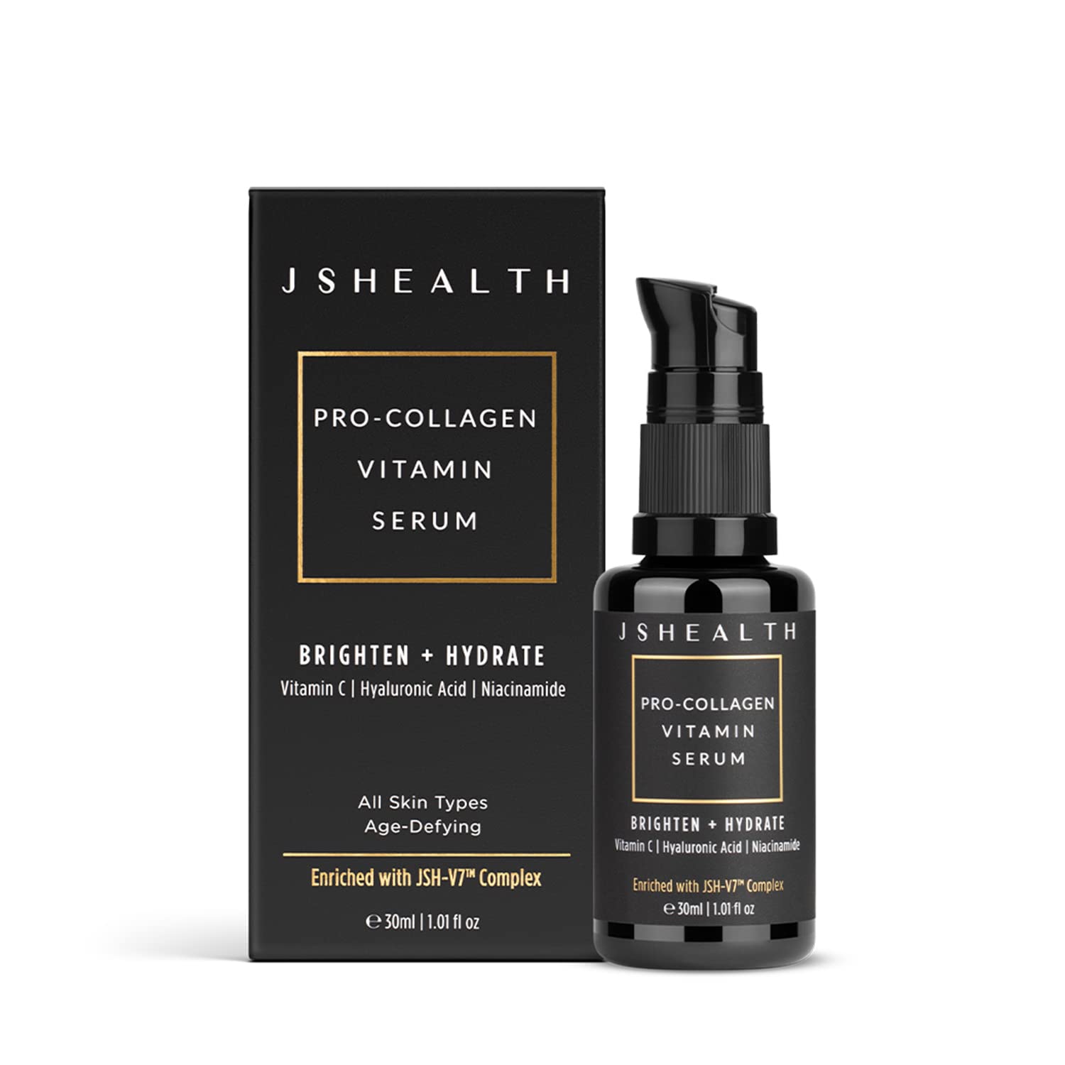 JSHealthVitamin C Serum for Face - Brightening Hyaluronic Acid Serum - Anti Aging Vitamin C Face Serum - Hydrating Facial Serum with Niacinamide