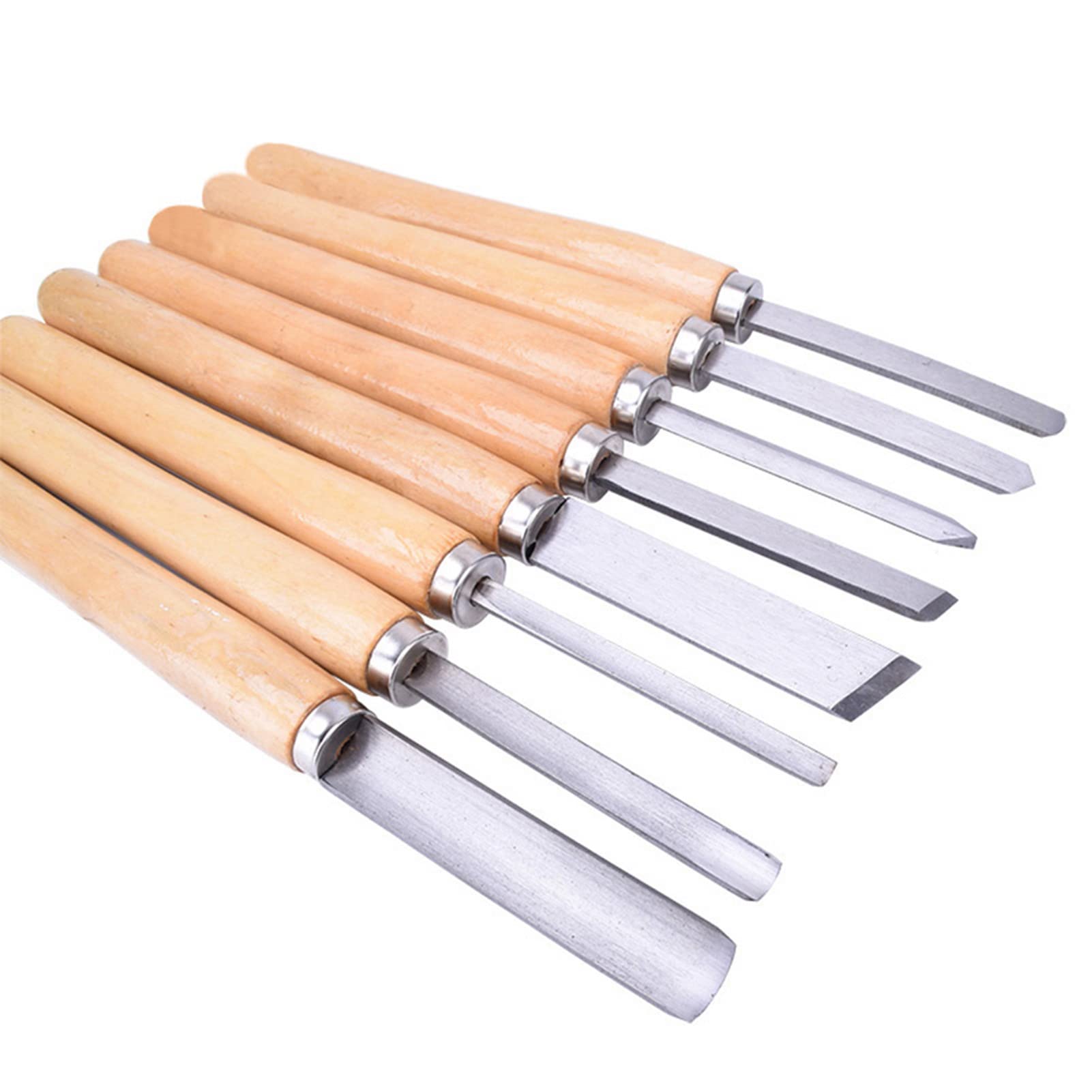 Domary 8 Pezzi Set di Scalpelli per Tornio per Legno Utensili Tornitura