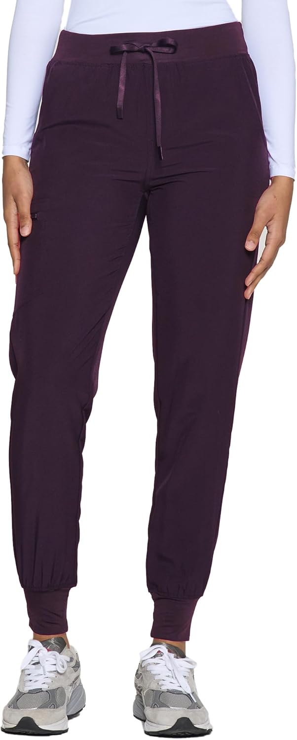COZYFIT Womens Scrub Pants - Soft Stretch Yoga Style with 5 Pockets, Slim Fit Jogger Scrubs Pants for Women Tall