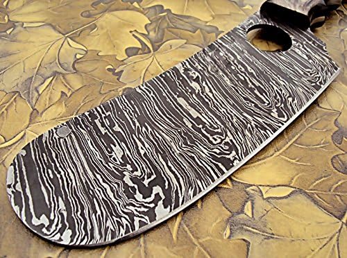 Miniatura 4 de KZ-12 Hecho a mano Damasco Cleaver Chopper Cuchillo de chef Cuchillo de cocina Cuchillo de hoja fija con funda 10.4 pulgadas