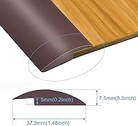 Vista 2 de Tira de Transición de Goma para Piso Autoadhesiva Alfombra a Azulejo Tira de Transición para Bordes de Umbral con Altura Menor a 5 mm/0.2in