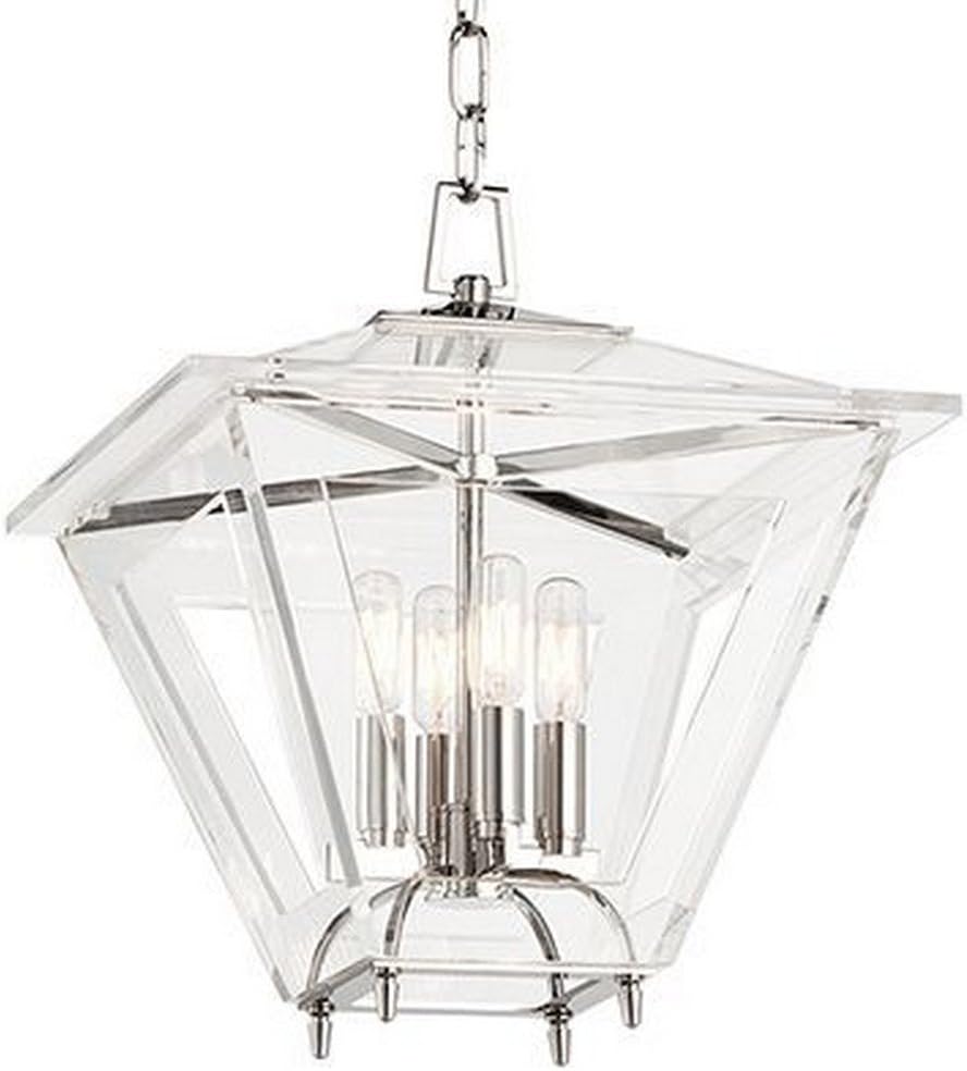 Hudson Valley Lighting andover 4-Light Chandelier - Polished Nickel Finish with Clear Acrylic Shade