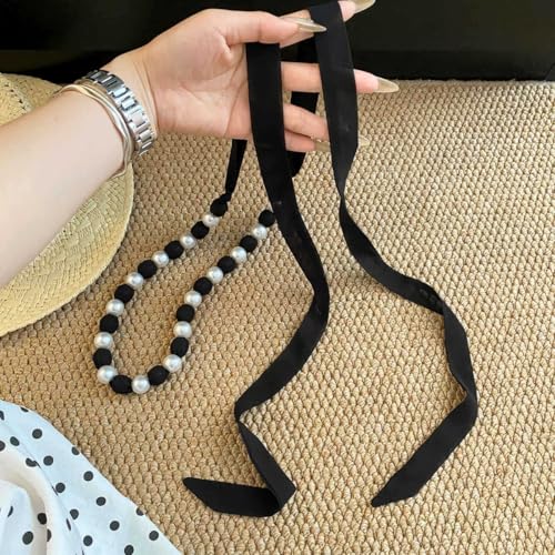 Tie Belts for Women Rope Belt Pearl Dainty Western Boho Multi Purpose Hairband Necklace Fashion Gift for Her2