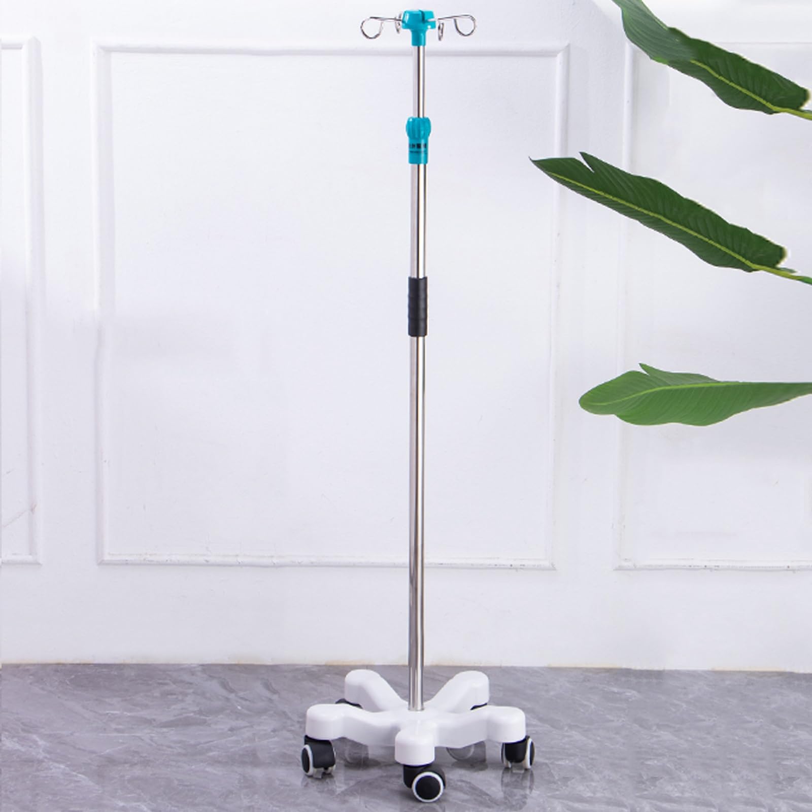 Stojak na kroplówkę, medyczne słupki do kroplówki 4 haki Stojak na kroplówkę Stojak na rurę do szpitala, kliniki, wózków inwalidzkich, łóżek, opieki domowej (kolor:niebieski2)