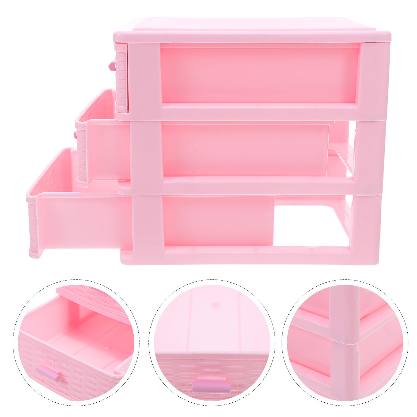 Homoyoyo Cassettiera da Scrivania Mini in Plastica Rosa a Cassetti | Organizzazione a Strati, Scomparti Interni Separati, per Cancelleria e Cosmetici in Dormitorio o Aula
