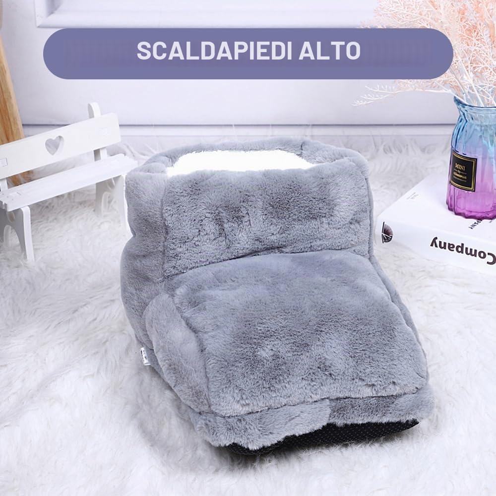 Scaldapiedi Elettrico Con Rivestimento Interno Lavabile, 5V Peluche Con 3 Livelli di Riscaldamento per Donne Uomini Anziani