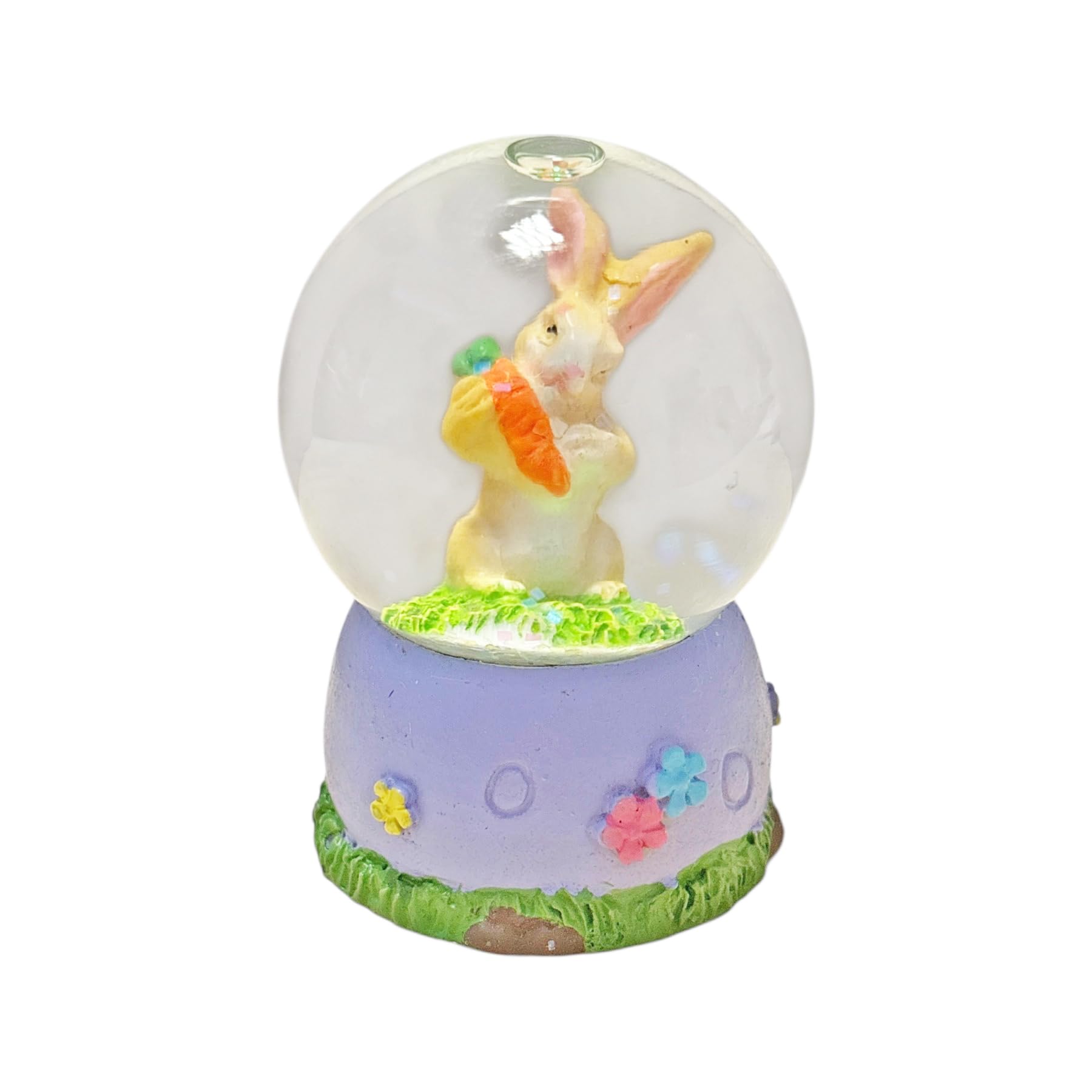 Widdle Gifts Bunny With Carrot Easter Egg Shaped Mini Glitter Water Ball 6.5Cm Easter Bunny Decoration (Bunny With Carrot)