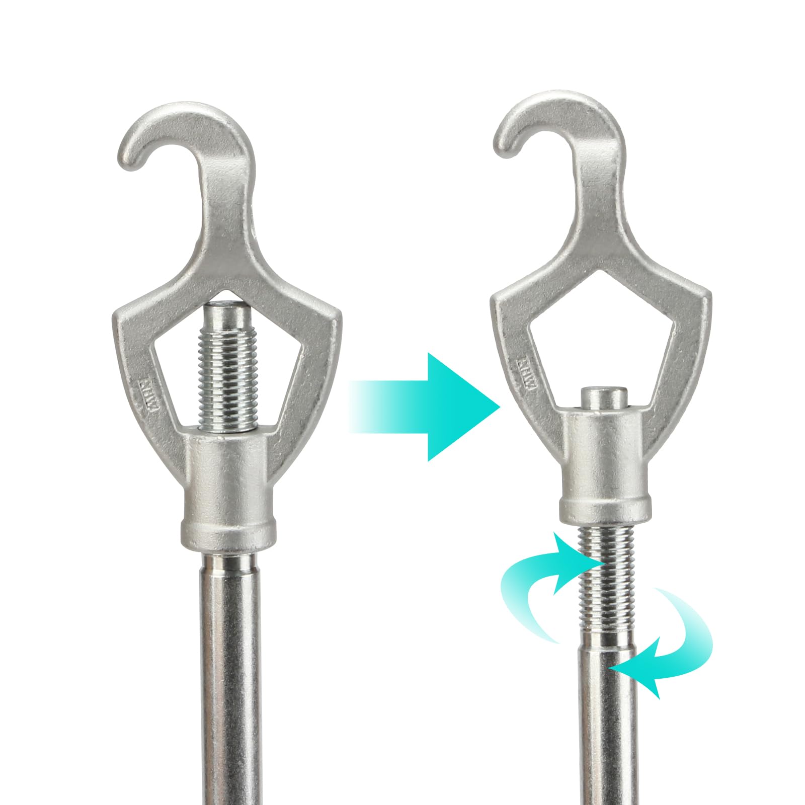 Llave de hidrante ajustable resistente, se adapta a tamaños de cabeza de perno de 1-1/2 a 3 pulgadas, apretar tuercas de fuego, apretar tuberías de agua de fuego, diseñada para aflojar tapas y