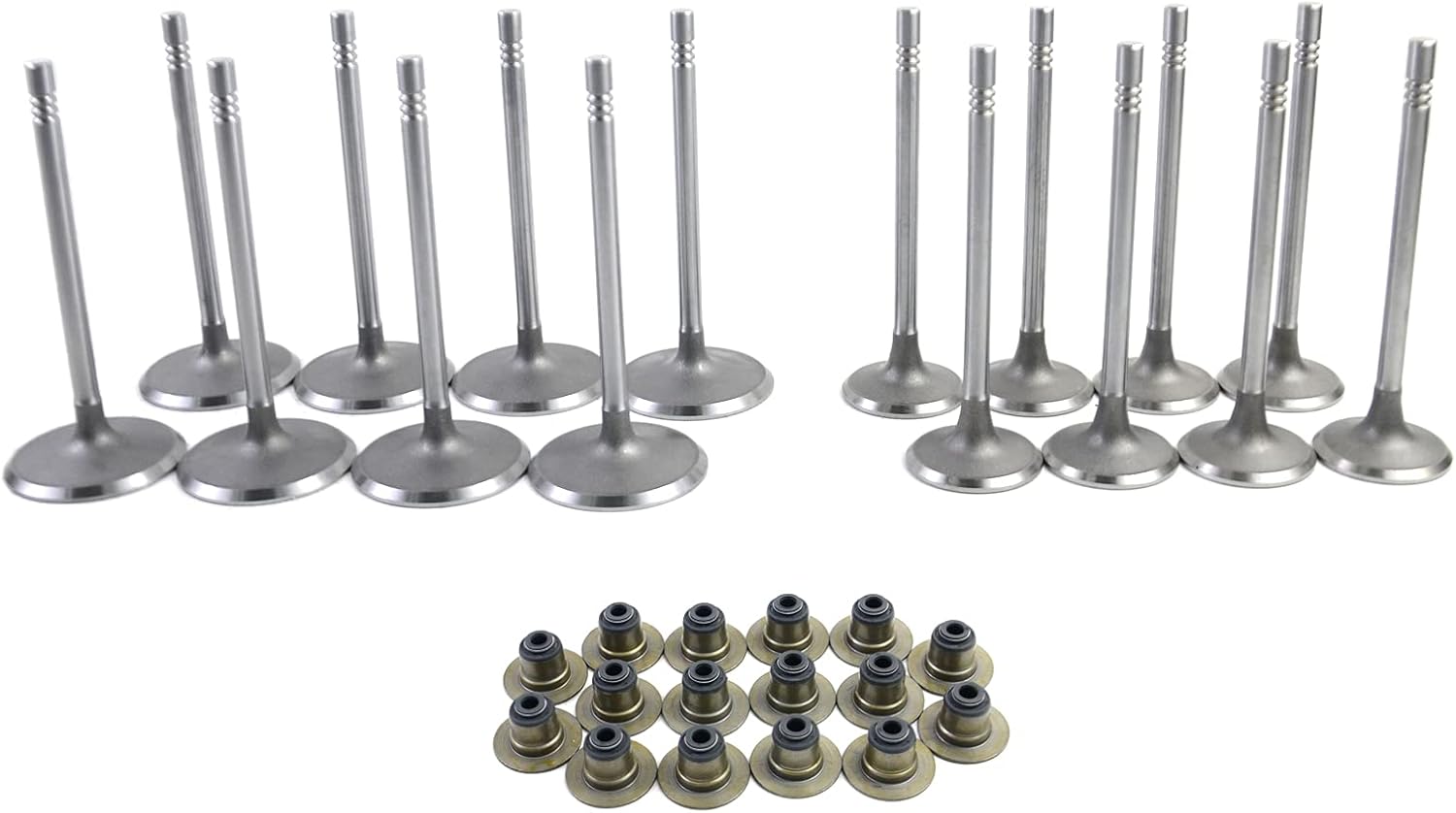 Intake Exhaust Engine Valves Replacement for Dodge Ram 1500 Jeep Grand Cherokee 3.7L 4.7L 53020748 53020747AB Without High Output NICEKE