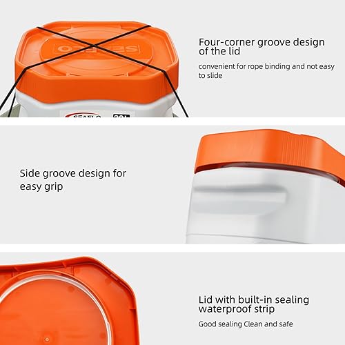 Miniatura 4 de SEAFLO Contenedores de almacenamiento impermeables con tapa para marina, RV, almacenamiento, kayak, campamento, 7.92 galones  30 L