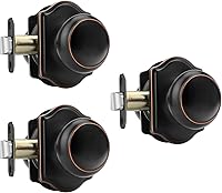 Vista 50 de Haidms - Perillas interiores de puerta de bronce aceitado, perillas de privacidad para puerta interior, perillas de puerta interior de bronce