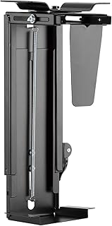 Allcam PH19 Under-desk CPU Holder/Computer mount: 360° Swivel, Height & Width Adjustable, in Black