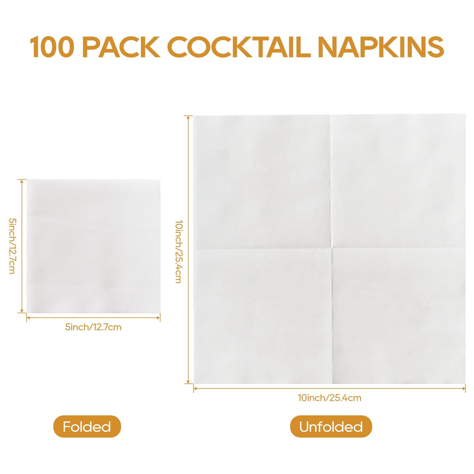 FOCUSLINE 100 servilletas de cóctel desechables con tacto de lino, servilletas cuadradas blancas para bebidas, suaves y absorbentes, servilletas de papel para fiestas, bares, restaurantes, cafeterías,
