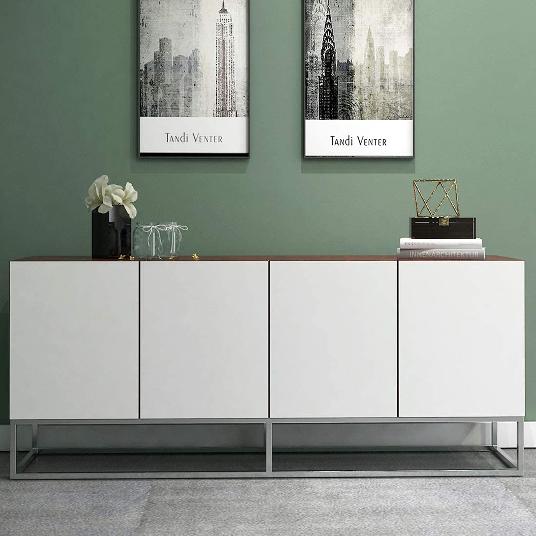 LACHEERY Papier Adhesif pour Meuble Blanc Mat 60cm x 400cm Papier Peint Autocollant Mural Moderne Vinyle Film Vinyle Autocollant Blanc Uni Imperméable pour Comptoir Mur Stickers Frigo Cuisine