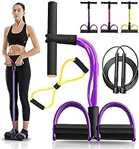Tummy Trimmer Men and Women, 4 rubber tubes pull reducer for Abs Workout Stomach Exercise Machine for Women and Men Exercise in Gym, Home for Abdominal, Belly Exercise Waist Trimmer (4-RUBBER TUBE TUMMY TRIMMER)