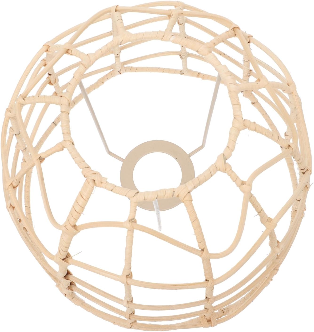 Luxshiny Nordic Style Rattan Pendant Lamp Shade, Rope Woven Light Cover, Rustic Ceiling Lamp Shade for Living Room Bedroom Dining Room