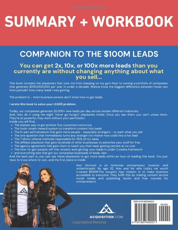 $100M Leads Summary & Workbook: How to Get Strangers To Want To Buy Your Stuff (Acquisition.com $100M Series) Paperback – September 27, 2024 - Image 3