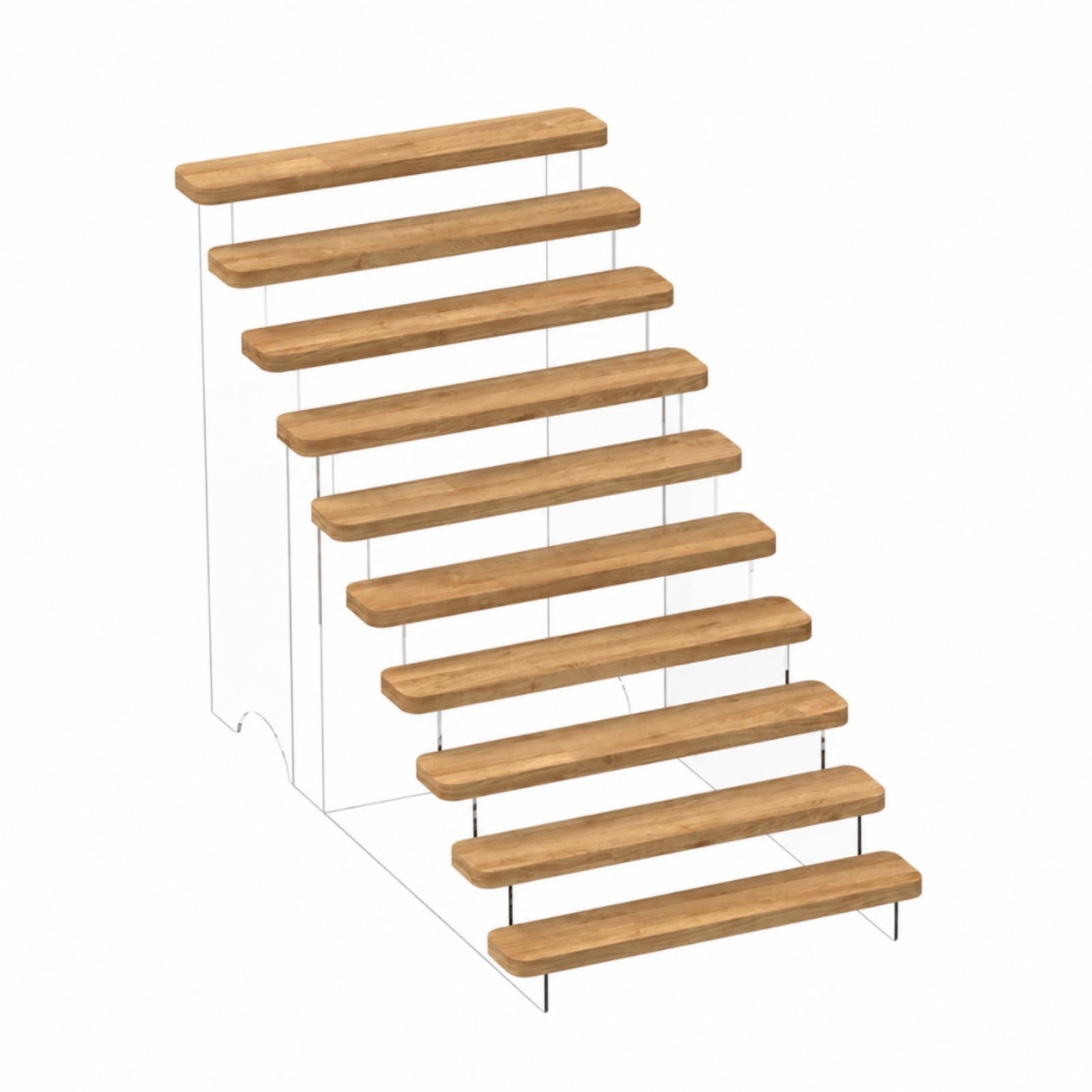 Étagère à Gradi En Bois Acrylique Robuste Support D'affichage Suppor En Acrylique Traparent Présentoir n à Étages , 10 Niveaux