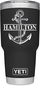 Personalized Black Stainless Steel 30 oz. Tumbler Anchor Split, Custom Laser Engraved