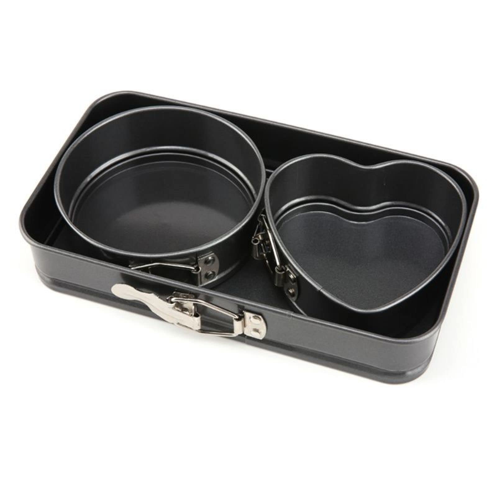 Stampo da forno, Stampo for dolci, Teglia da forno Metallo Acciaio al carbonio Stampo for torta Rettangolo Cuore Rotondo Teglia antiaderente Rimovibile 3 pezzi Set padella