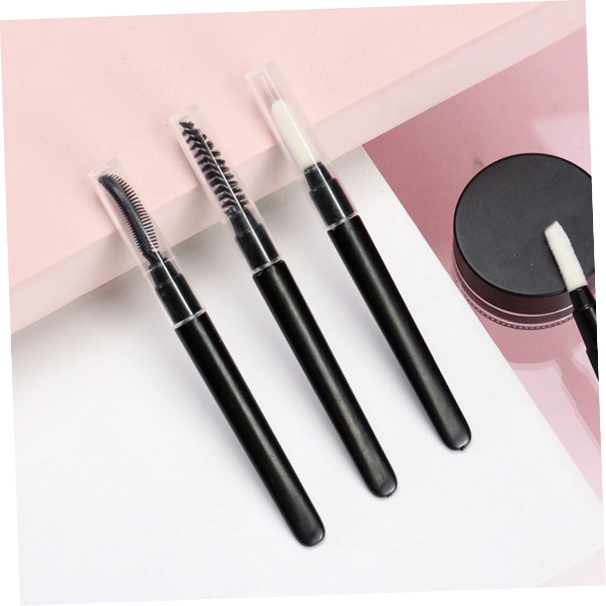 minkissy 3sets Hairline Combs Makeup Eyebrow Combs Women Brow Cap Tiny Hairbrushes Kit 20pcs*3