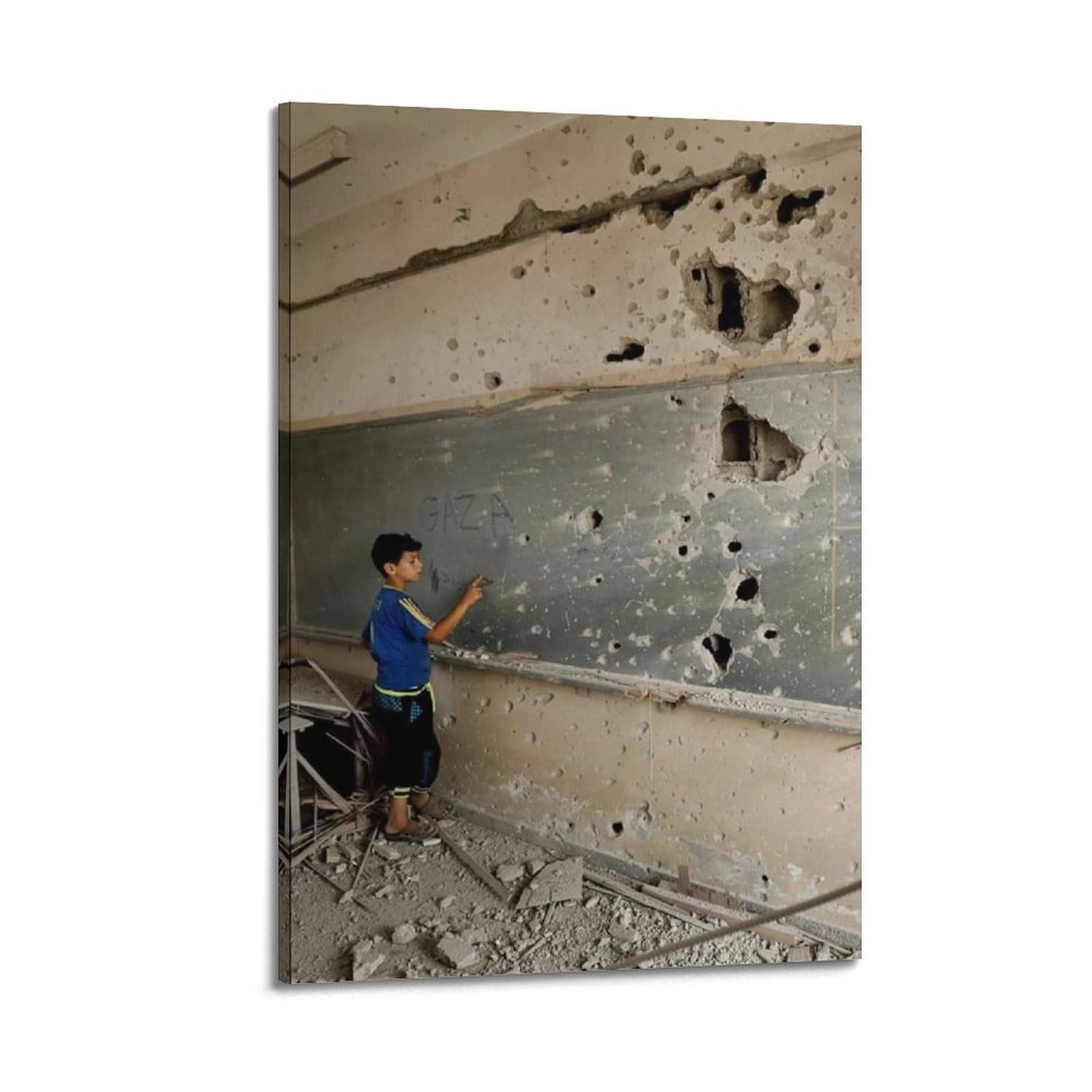 XKUGA World Peace Anti War Poster Palestine Gaza Child Refugees Modern Decorative Canvas Prints - Ideal Wall Art for Family, Man Cave, Game Room, Boys & Girls Bedroom 20x30inch(50x75cm)