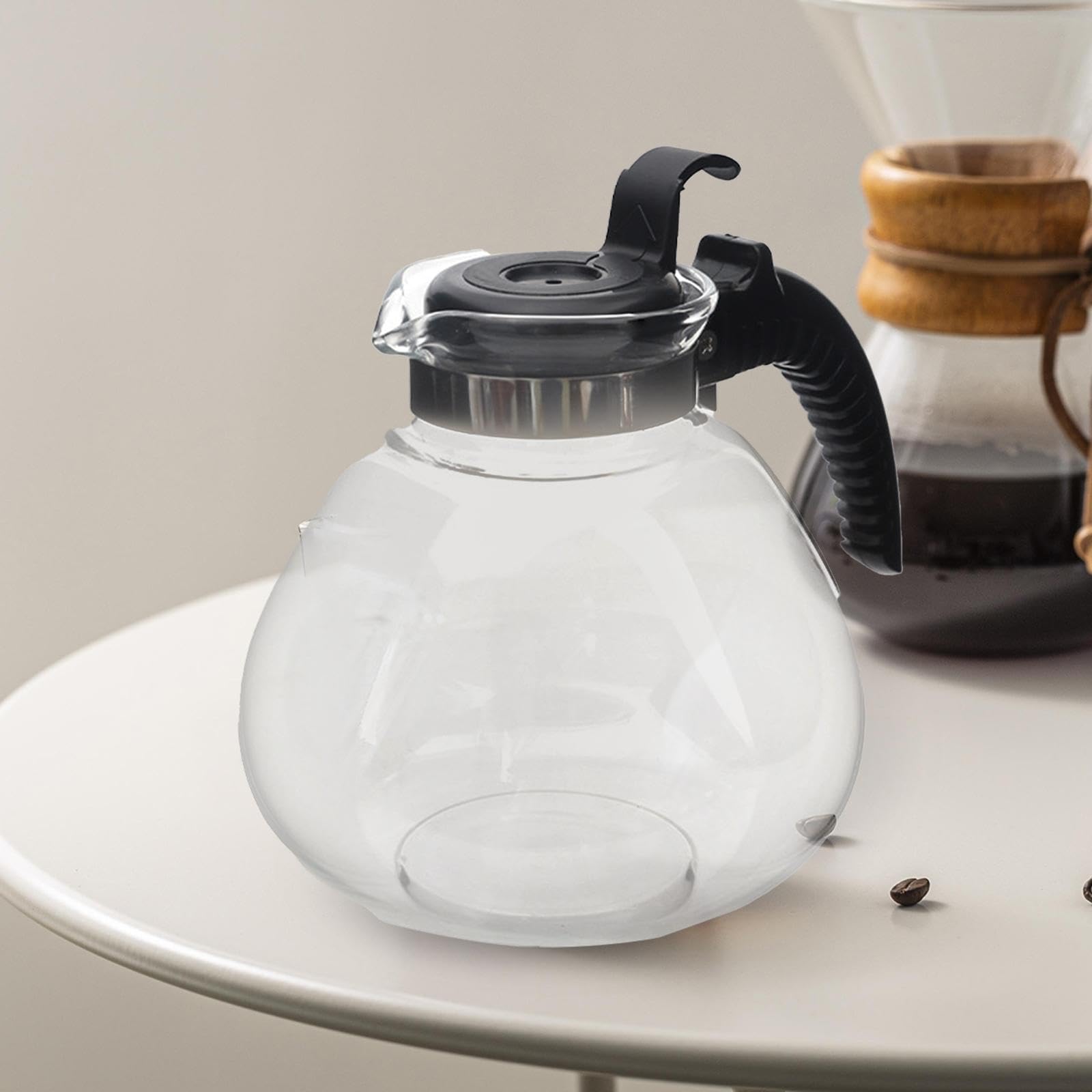 Jarra de cristal de 1,7 L para café, elegante jarra de cocina resistente al calor, perfecta para preparar y servir bebidas calientes, ideal para uso doméstico y de oficina