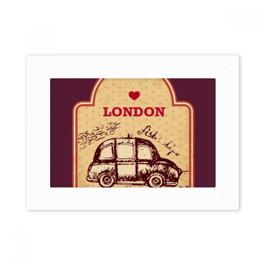 Cadre photo blanc 5x7 motif timbre Londres pour photos de 10x15 cm