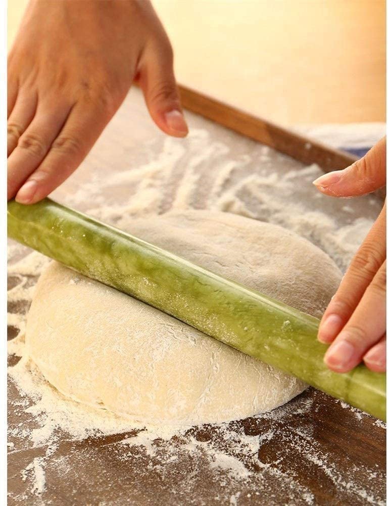 Rodillo de pastelería, rodillo de madera, Rodillo for hornear: rodillo de jade suave, ideal for fondant, masa de tarta, galletas, pasteles, pasta y masa de pizza.