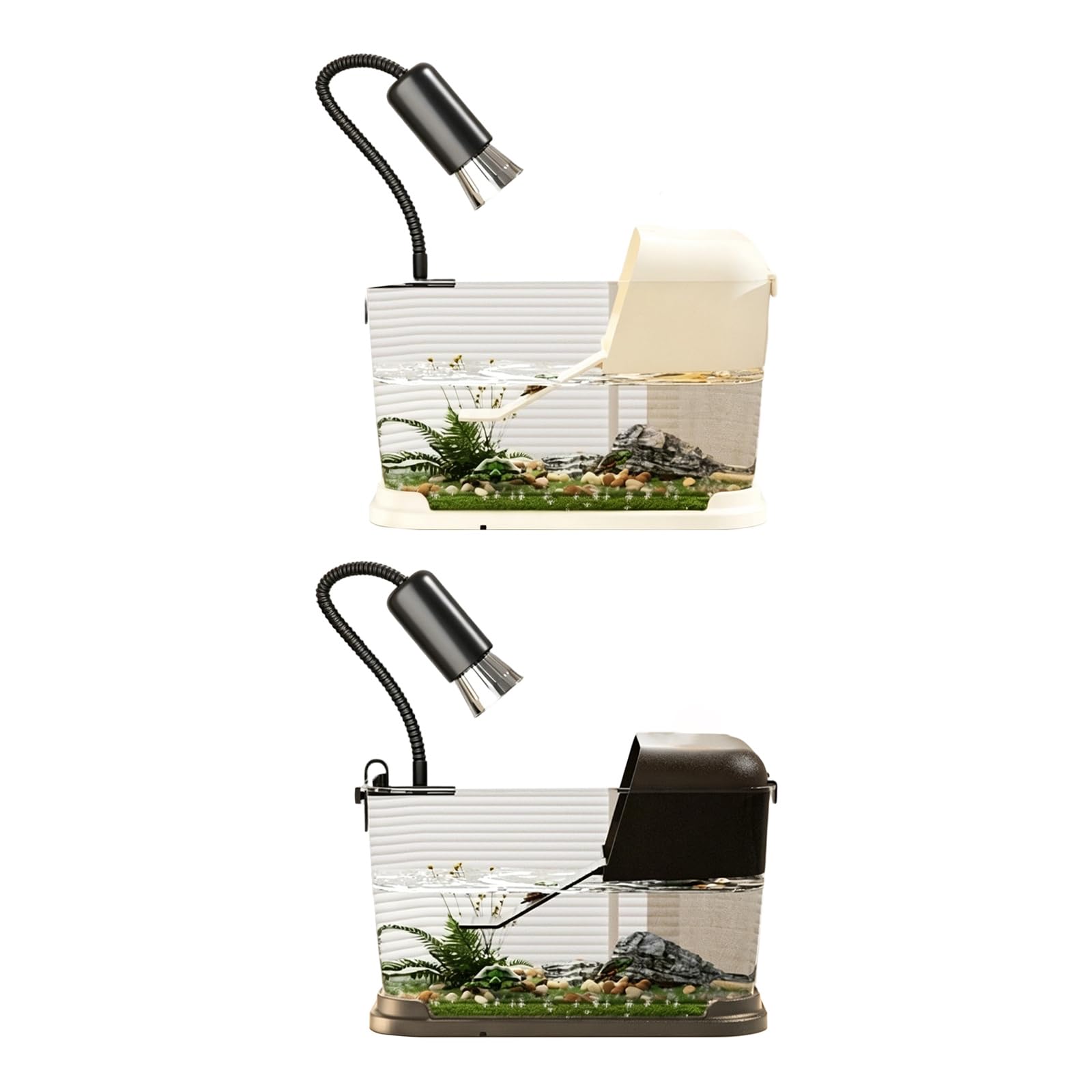 Acuario completo de tortugas con plataforma para tomar el sol y decoración para pequeñas tortugas acuáticas pequeñas cisterna