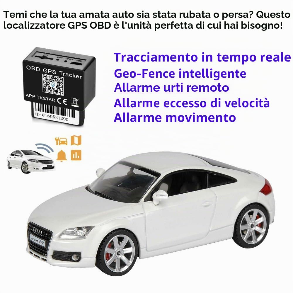 Winnes 4G Localizzatore GPS per Auto Tracker GPS 4G TK816 OBD2 GPS Tracker Geofence Velocità Alarm App Gratuita Compatibile iOS e Android per Furgone e Auto 9-40V