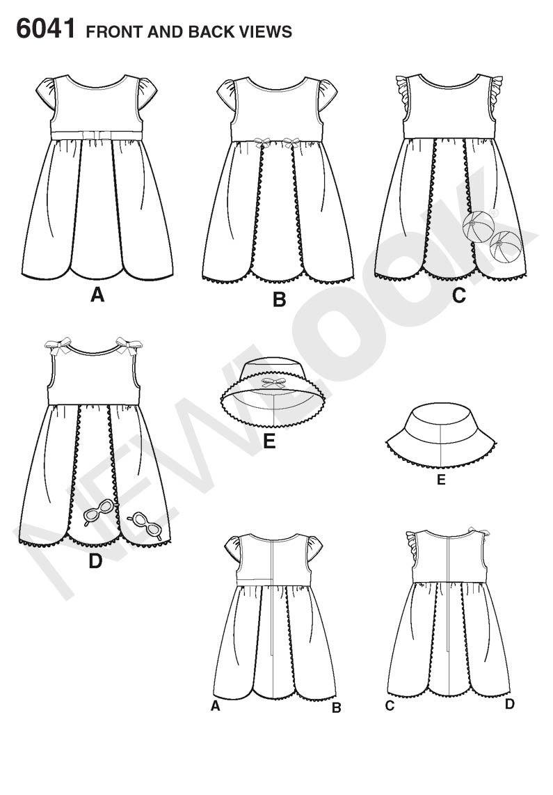 New Look 1 Schnittmuster Kinderbekleidung 2-1- iChoose 6041 Kleinkinder Mütze