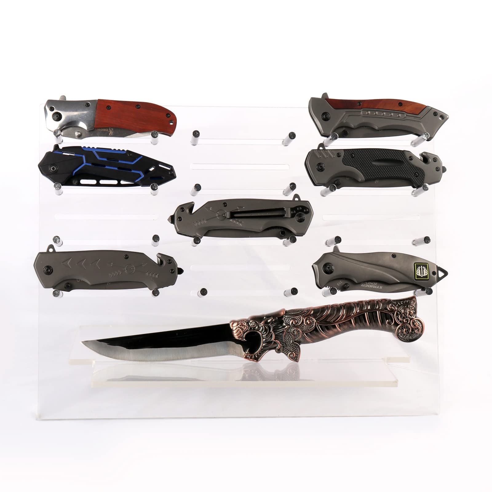 Couteau Display Rack Pocket Knife Organizer Acrylic Rack (Transparent)