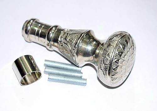 Miniatura 3 de Bastón de latón plateado con perilla de regalo para hombres y mujeres