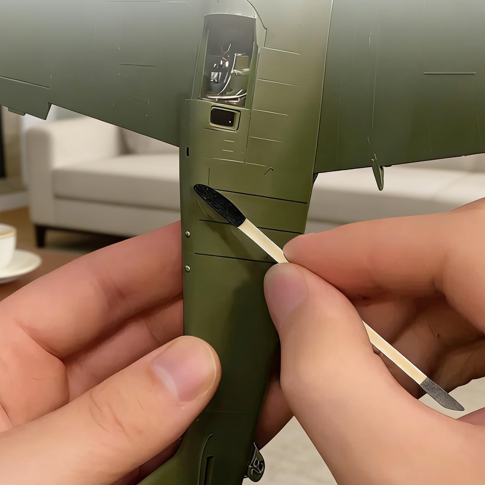 Juego de 80 varillas de lijado 2 en 1: lápiz de lijado, granularidad con 150# negro y gris 280#, madera de doble cara, varillas de lijado para modelismo, Gundam, carpintería y diseño de uñas
