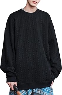 [foveitaa] トレーナー メンズ 秋服 大きいサイズ 長袖 丸襟 Tシャツ 人気 シンプル オシャレ カジュアル 無地 快適 ゆったり プルオーバー 春秋冬 服 ジャカード ファッション