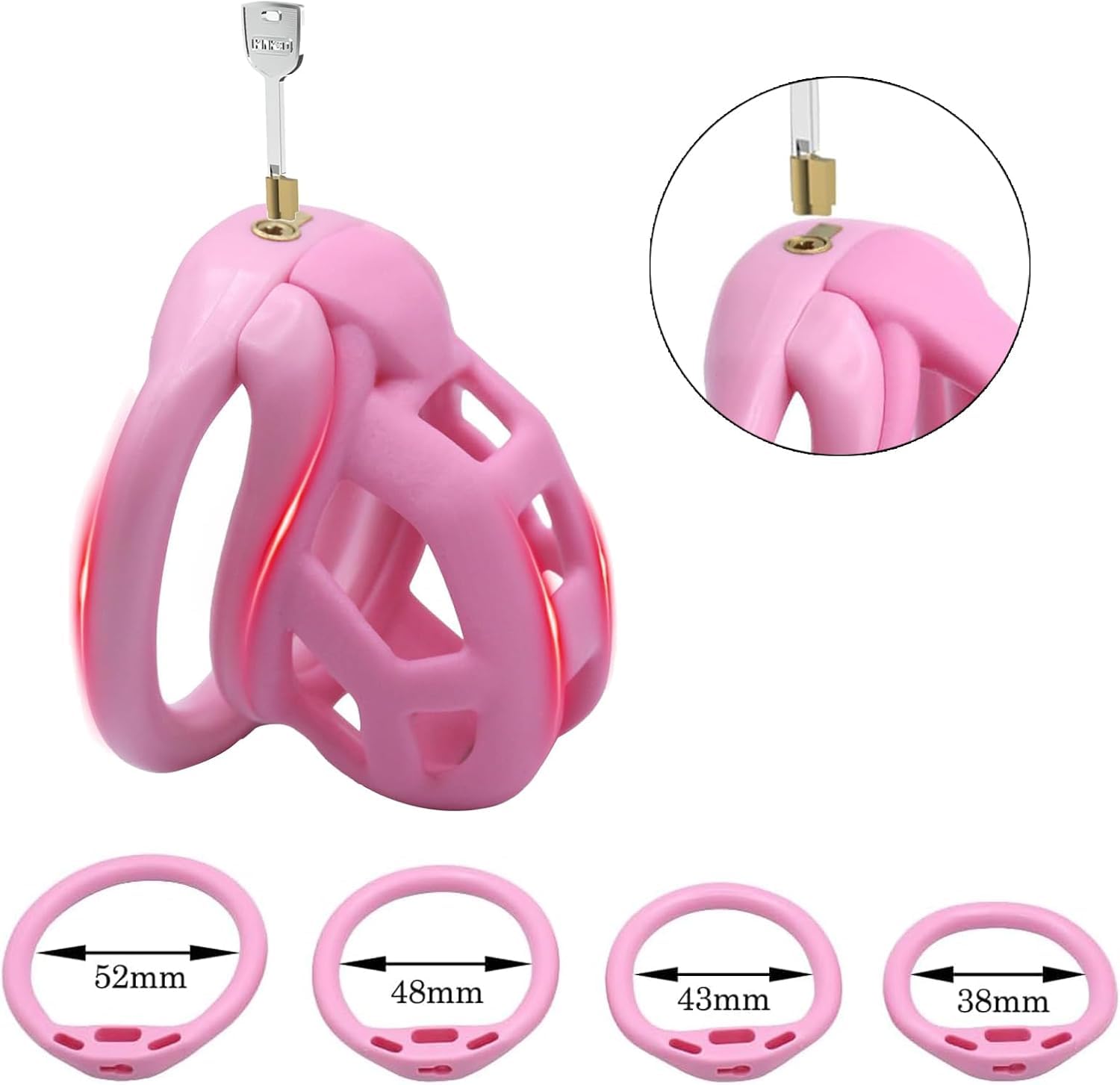 Sissy De Castidad Hombre Chastity Cage Male Sexuales Para Sexo Pareja Jaula Para El Pene Juguetes Eróticos Para Adultos (Bent Ring,Small)
