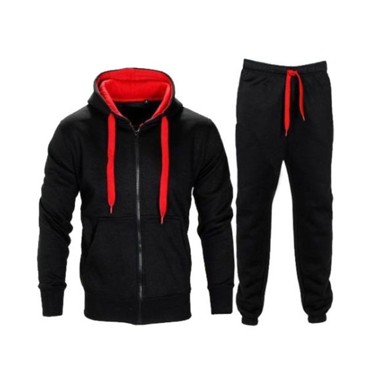 Parsa Fashions® Kids Boys Girls Tracksuit CONTRAST Set Full Sleeve Fleece Zipper Hoodie Top Bottoms Jogging Joggers Gym School - Sizes in Age 7/8 9/10 11/12 13 Years